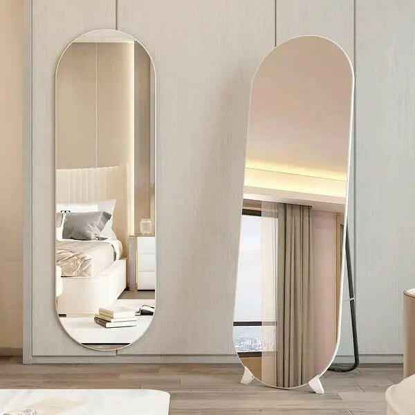 Modern Aluminum Stand Mirror