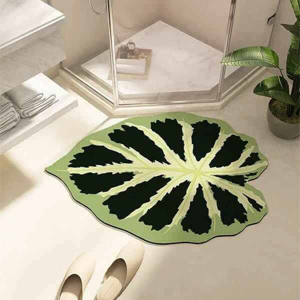 Bathroom Anti-Slip Mat – Greenery Design | Quick-Drying & Water-Absorbent Diatom Mud Mat