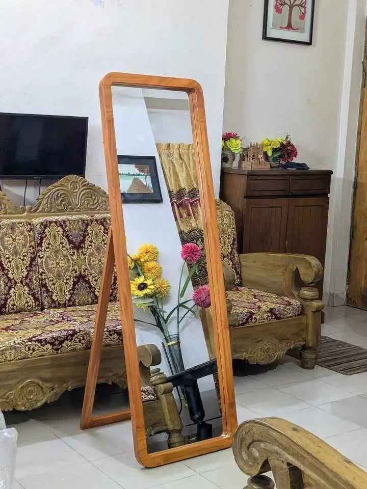 Stand Mirror - Elegant Mahogany Frame with Mahogany Stand & Nasir Belgium Glass