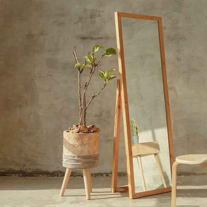 Wooden Stand Mirror