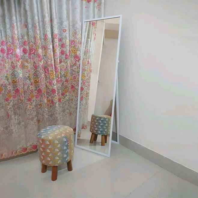 Stand Mirror – Elegant Fiber Frame with Mahogany Stand & Nasir Belgium Glass